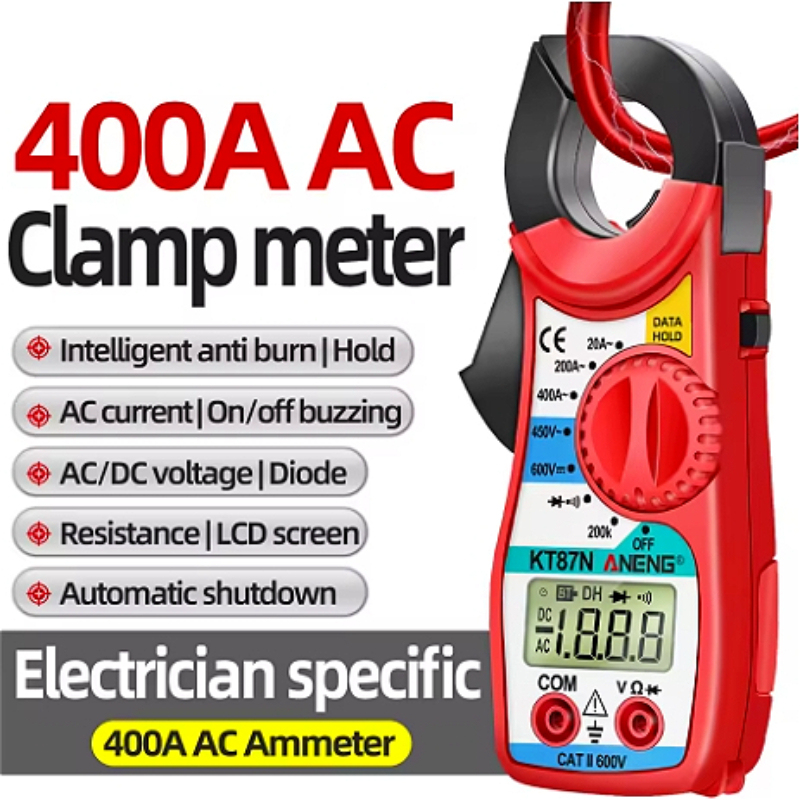 KT87N Digital Clamp Meters AC/DC Voltage AC Current 600v True RMS Multimeter Capacitance Tester for Electrician Tool
