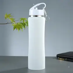 Insulated Stainless Steel Water Bottle with Straw - Premium Gift - 600ml (White)