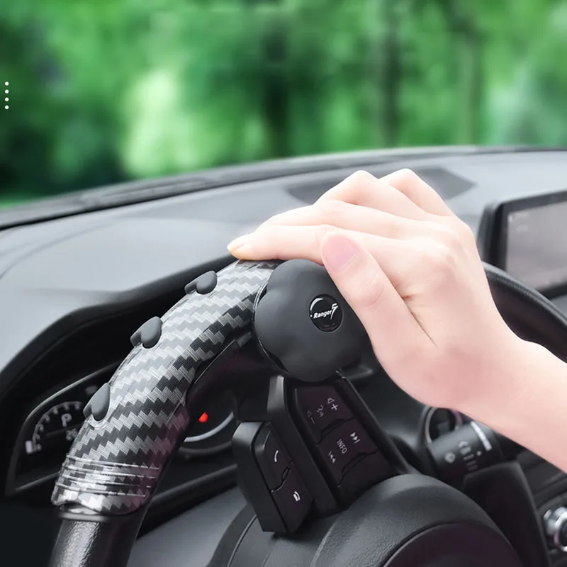 

Car Steering Wheel Grip Carbon Fiber Cover Protection Universal Non Slip Car Wheel Case 2PCS Car Anti-skid Steering Wheel