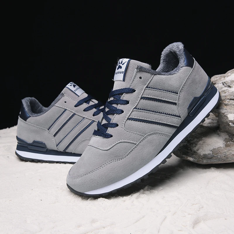 Men Casual Suede Leather Running Shoes Classical Jogging Sport Comfort Outdoor Breathable Flats