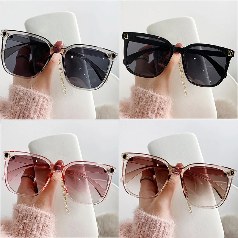 Oversized Polarized Fashion Design Sunglasses D decoration Gradient Sunglasses for women Big Frame Gradient Shades Oculos De Sol