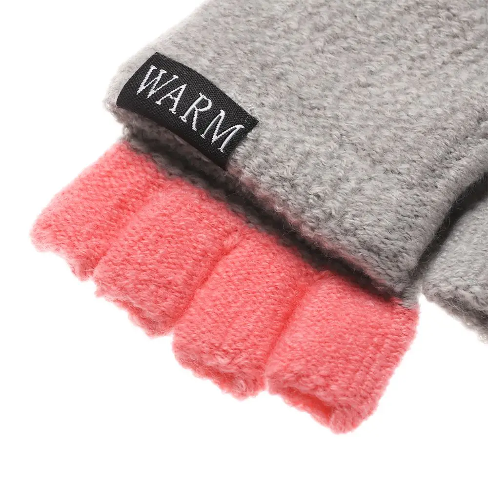 Wool Knitted Half Finger Gloves for Men and Women Winter