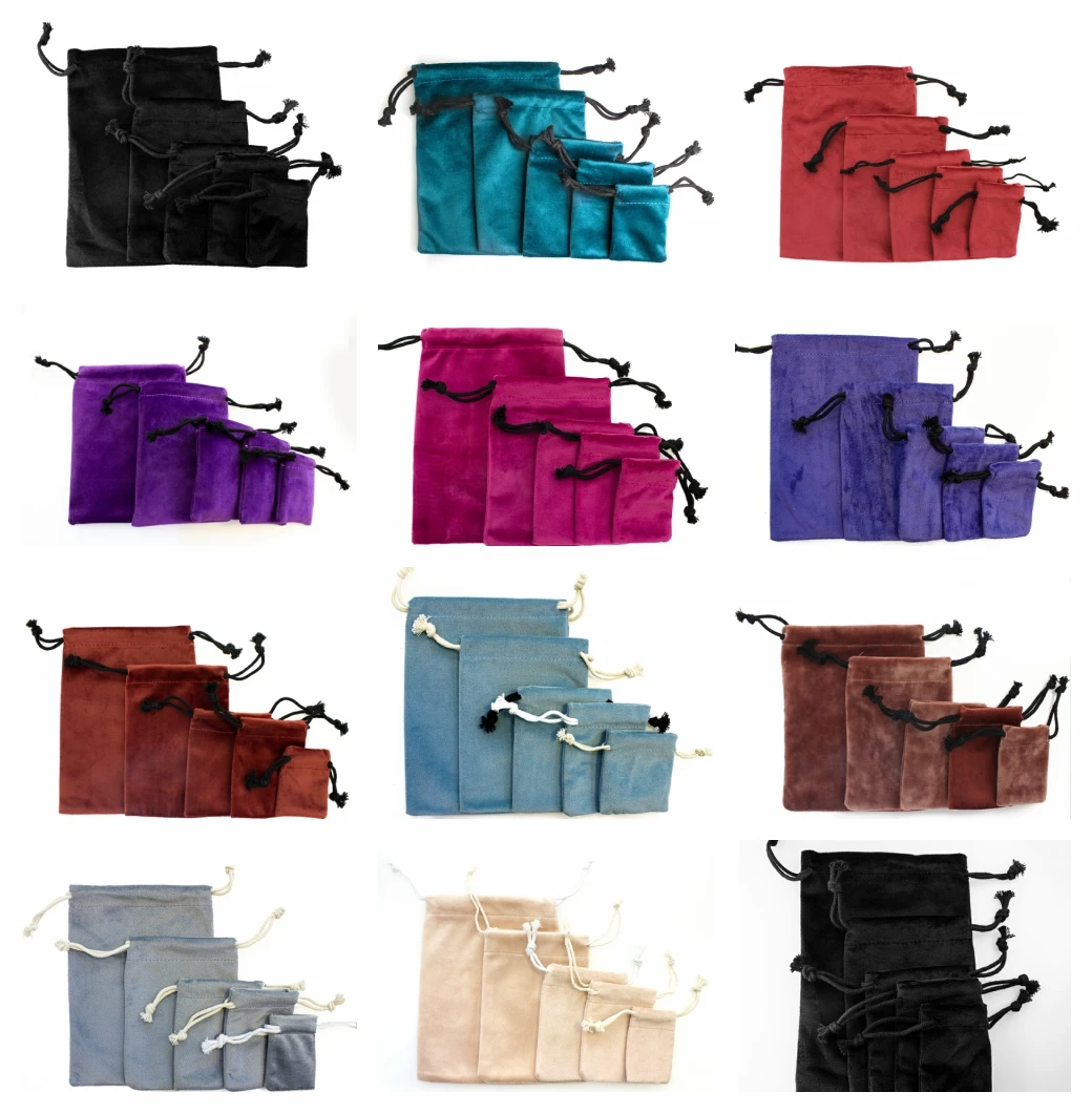 

Multi Color Velvet Bag Jewelry Packing Velvet Drawstring Pouches Jewelry Gift Bags Display Chain Ring Packing Bags As Gift 1pcs