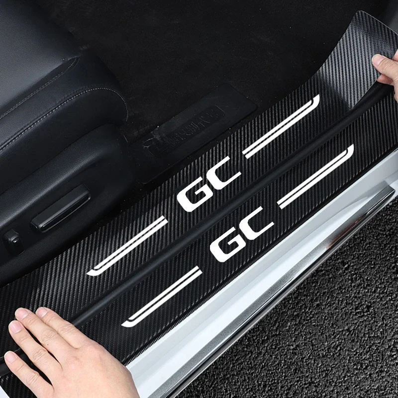 Фото Накладка на порог автомобильной двери из углеродного волокна для логотипа Lexus GC, защита БАГАЖНИКА АВТОМОБИЛЯ, защитная отделка, аксессуары для панели двери против царапин №3