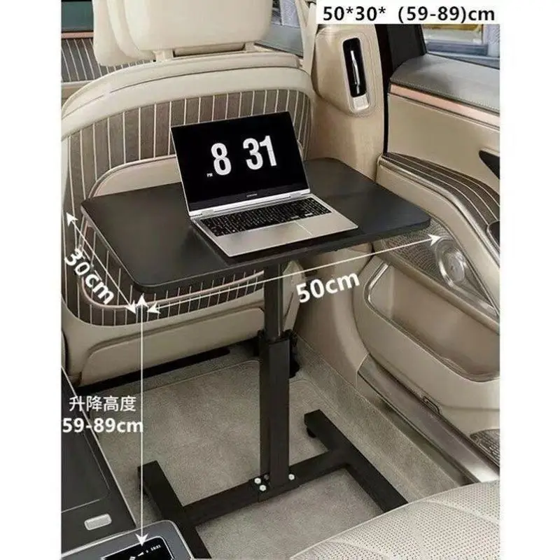 שולחן משרדי נייד לשימוש ברכב שולחן מתקפל עם מתלה אחסון מתכוונן לעלייה והורדה שולחן אוכל ביתי רכוב על רכב
