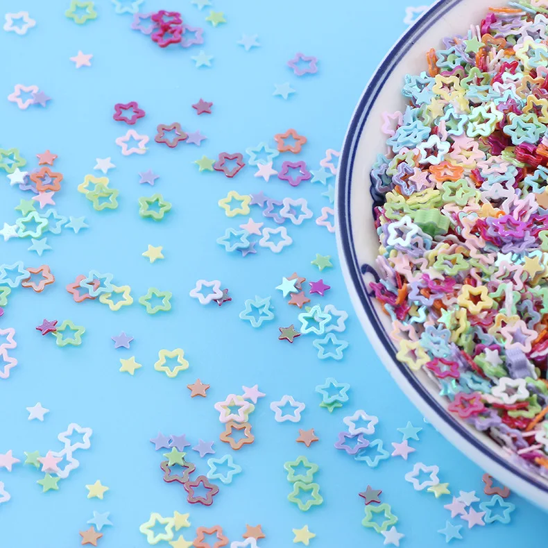 4mm 20g Stars Flower Glittering Sequins Paillettes Sprinkles For Slime Additives DIY Slime Accessories Filler Wedding Nail Art slime kit