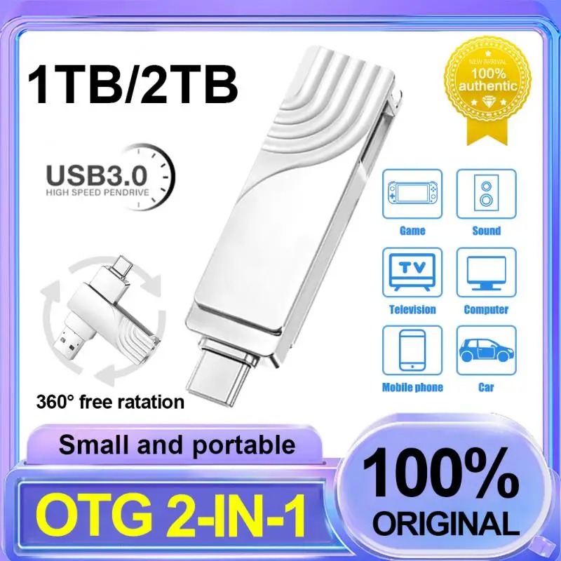 Lenovo Usb 3.0 E Usb-C Flash 2 In 1 Otg 2Tb 1Tb Pen Drive Memory Stick Usb 3.0 Flash Disk 128Gb Tipo C Pendrive Spedizione Gratuita