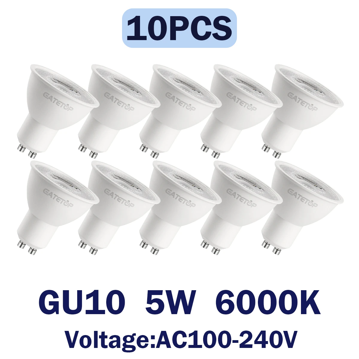 10pcs 38d 6000K