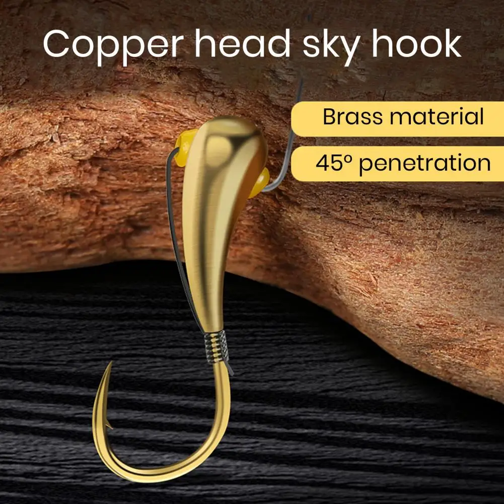 

10 шт., рыболовные крючки с Медной головкой, 45 градусов