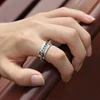Anxiety Fidget Rings For Men Spining Titanium Stainless Steel Colorfully Spinner Rotatable Chain Jewelry Rotating Rings Men Gift 3