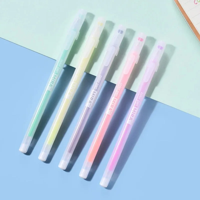 1-12 PCS Colored gel pens set Kawaii blue 0.5 mm ballpoint pen for journal Cute School supplies Korean stationery 4