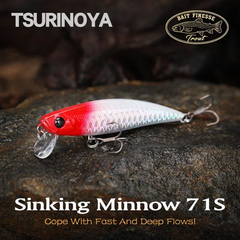 TSURINOYA 71mm 10g Sinkender Angelköder INTRUDER 71S Jerkbait Minnow Forelle Bass Ajing River Fishing Crankbait Fake Hard Baits