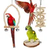 7PCS Set Combination Parrot Bird Toys Wood Articles Bite Pet Bird Toys For Parrot Training Bird Toy Swing Ball Bell Standi 5