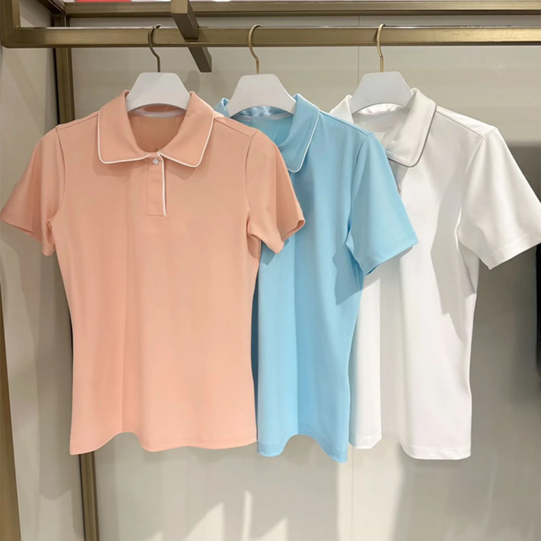

Летняя Женская теннисная футболка-поло, Спортивный Повседневный Топ с коротким рукавом для гольфа, женская одежда