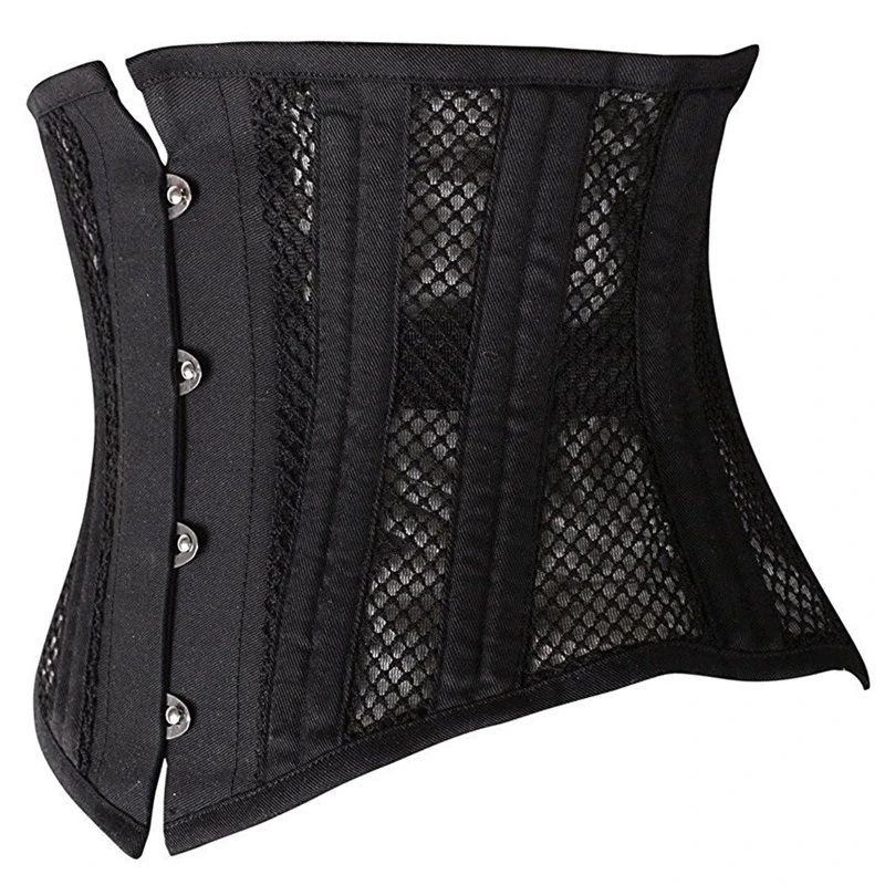 

Gothic Sexy Women Corset Top Bustier Breathable Mesh Underbust Waist Cincher Corsets Plus Size Black S-3XL Corpete Corselet