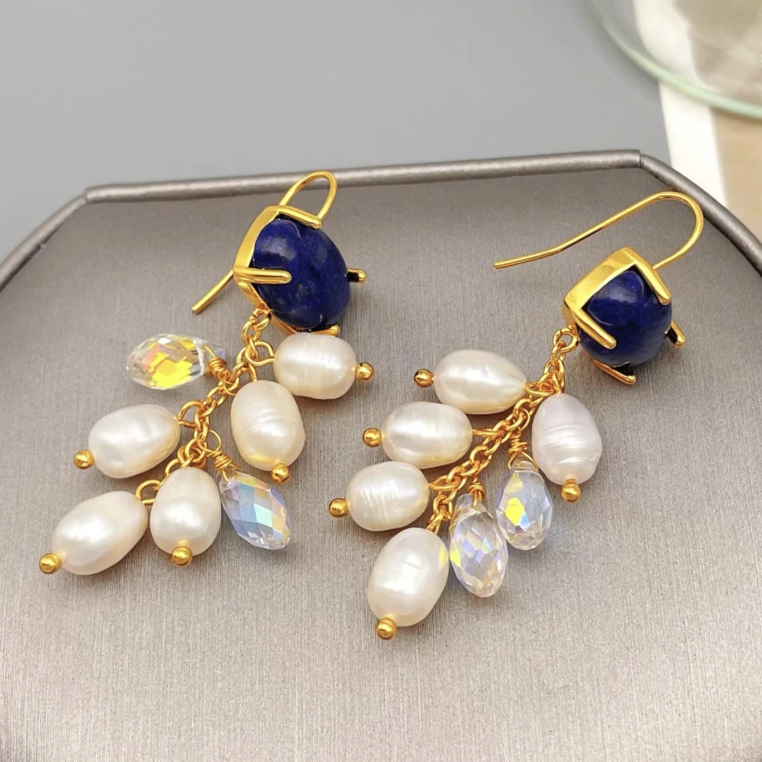 

New Golden Earrings Designer Creative Design Jewelry Imitation Pearl Pendant Baroque Charm Women's Earrings Wedding Gift