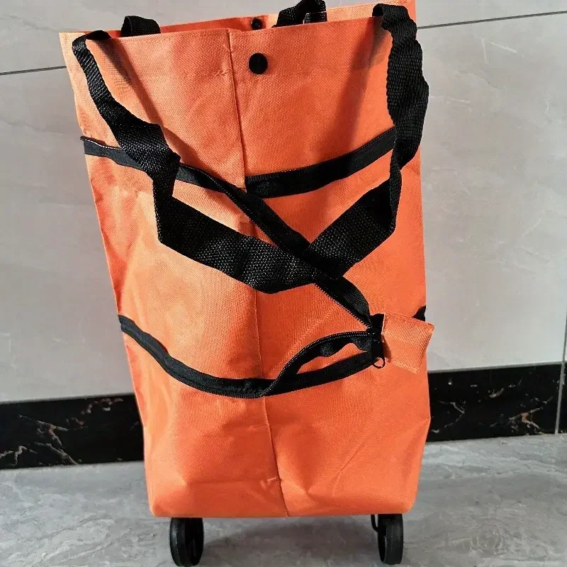 Heavy-Duty Foldable Shopping Cart - Wheeled Grocery Trolley for Home, Office, Moving, Lightweight & Compact