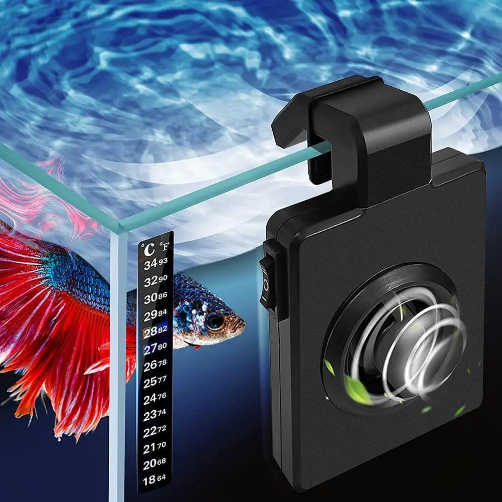 

Aquarium Chiller Fan Fish Tank Aquarium Cooling Fan 2-Level Speed Adjustable Aquarium Chiller for Mini Fish Tank Aquarium