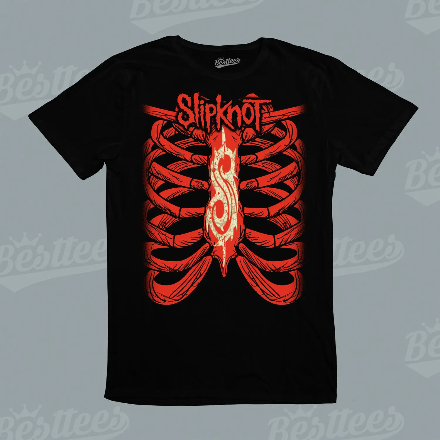 American Heavy Metal Music Slip Band Ribs Skeleton Performance Rock T Shirt Maniche Lunghe O Corte