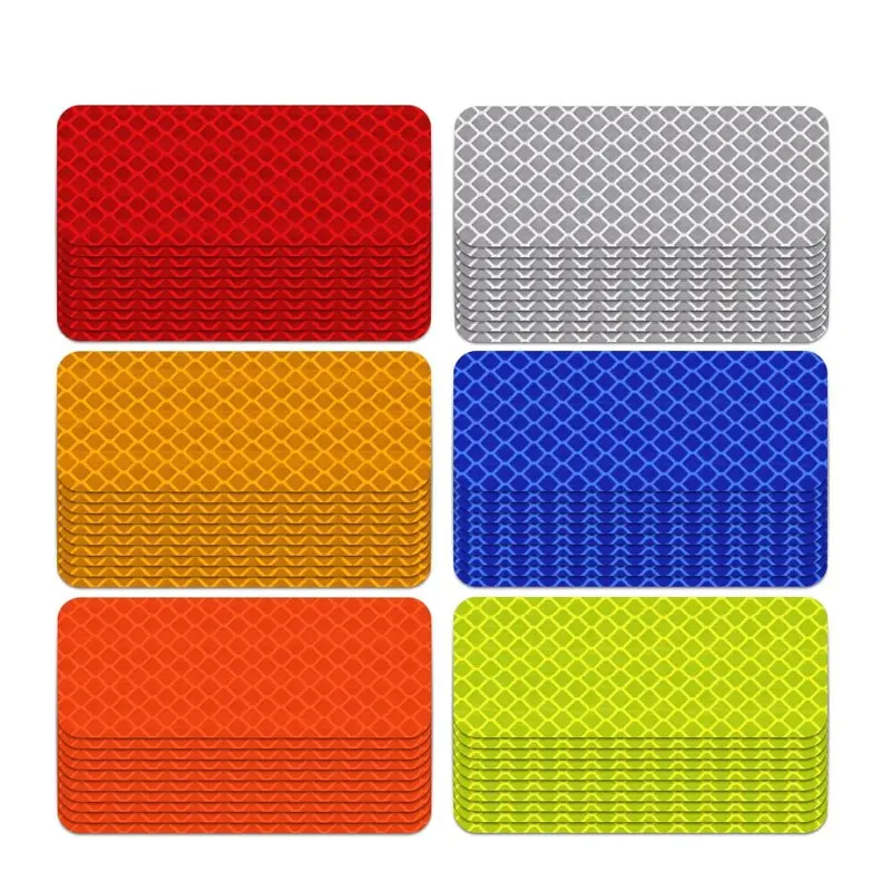 10pcs 3*8cm Car Bumper Reflective Stickers Reflective Warning Strip Tape Secure Reflector Stickers Decals Safety Warning 3