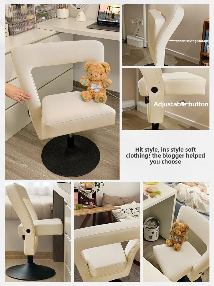 2025 New Makeup Vanity Chair Backrest Bedroom Vanity Stool Luxury Sophisticated Modern Elegant Home Dressing Chair Vanity Stools