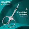 MR.GREEN Facial Hair Scissors Rounded Professional Stainless Steel Mustache Nose Hair Beard Eyebrows Eyelashes Trimming Clippers 1