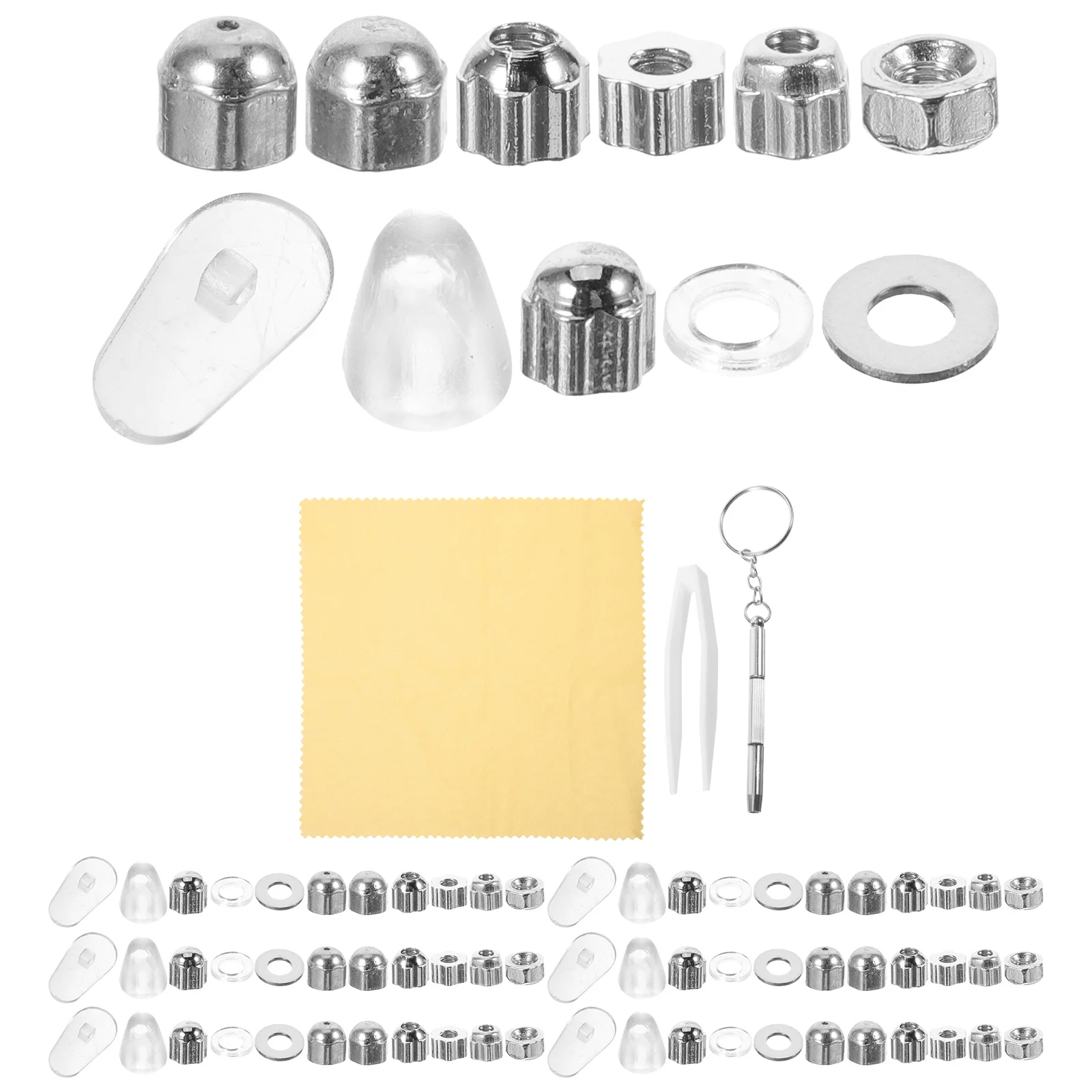 

Glasses Accessories Screws Frame Repair Kit Tool Box Rimless Temples Gasket Parts Nose Pad (120 Nut Set) Component