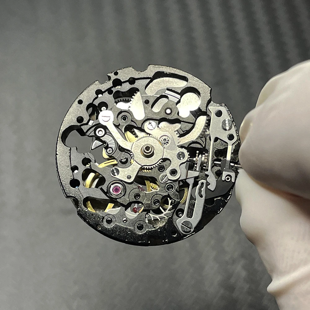 Japan Miyota 8N24 Black Skeletonized Mechanical Movement