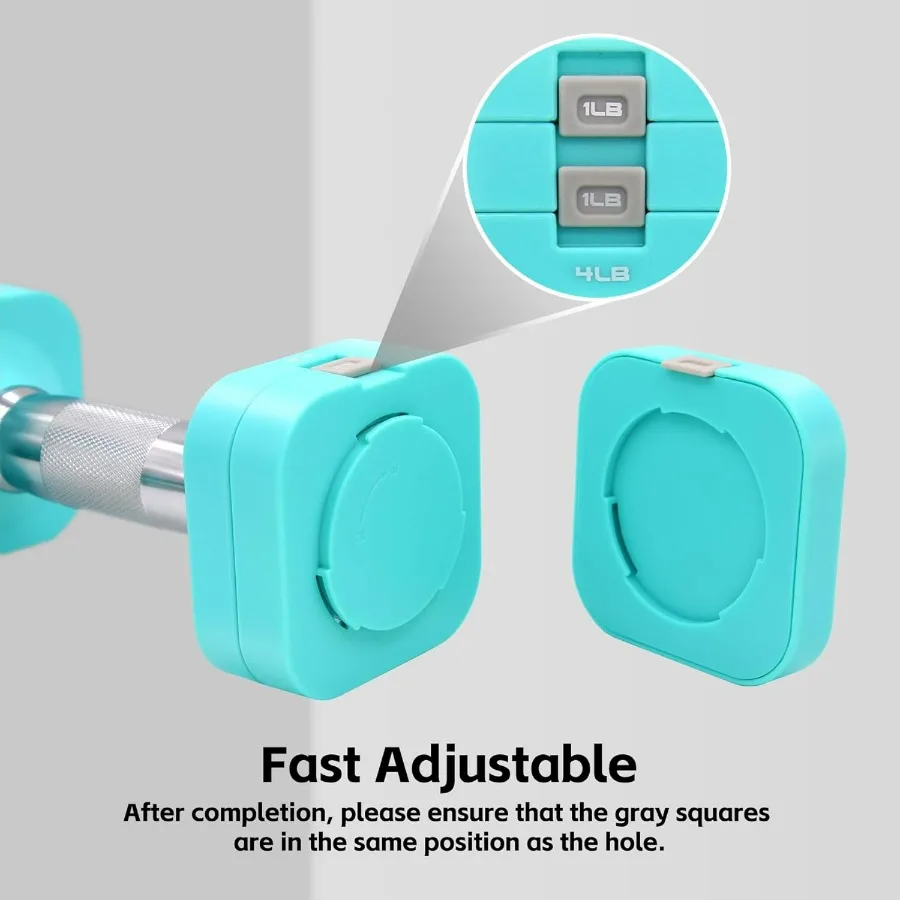 20LBS Adjustable Dumbbell Set, 4 in 1 Free Weights Dumbbells Set for,4lb 6lb 8lb 10lb, with Metal Non Slip Handle，Quick Change，H