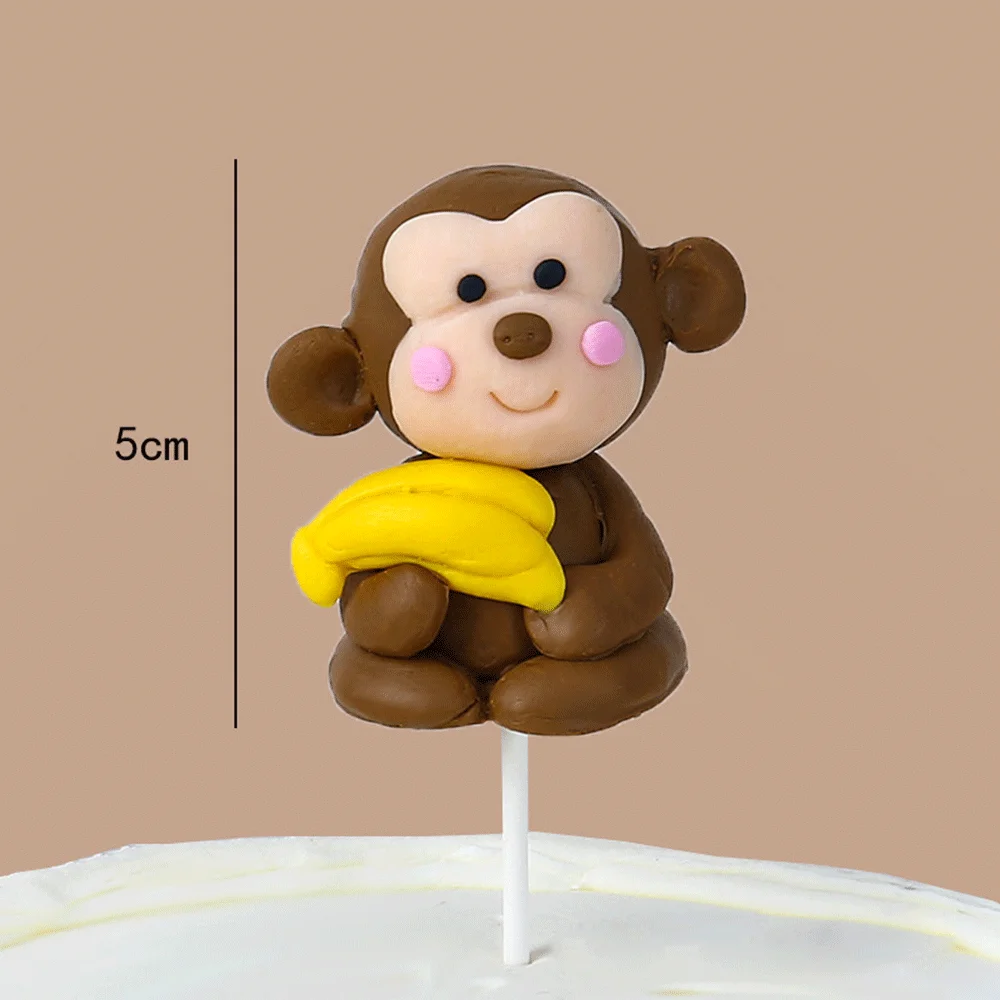 Dschungel Safari Tier Kuchen Topper Picks Polymer Clay Tier Kuchen Dekoration für Dschungel Safari Geburtstags feier Baby party Lieferungen – Detail 9