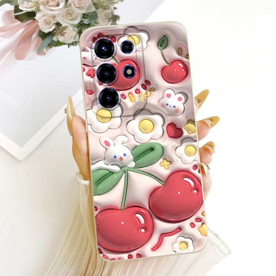 Floral Fashion Soft Silicone Bumper Phone Case in Pink