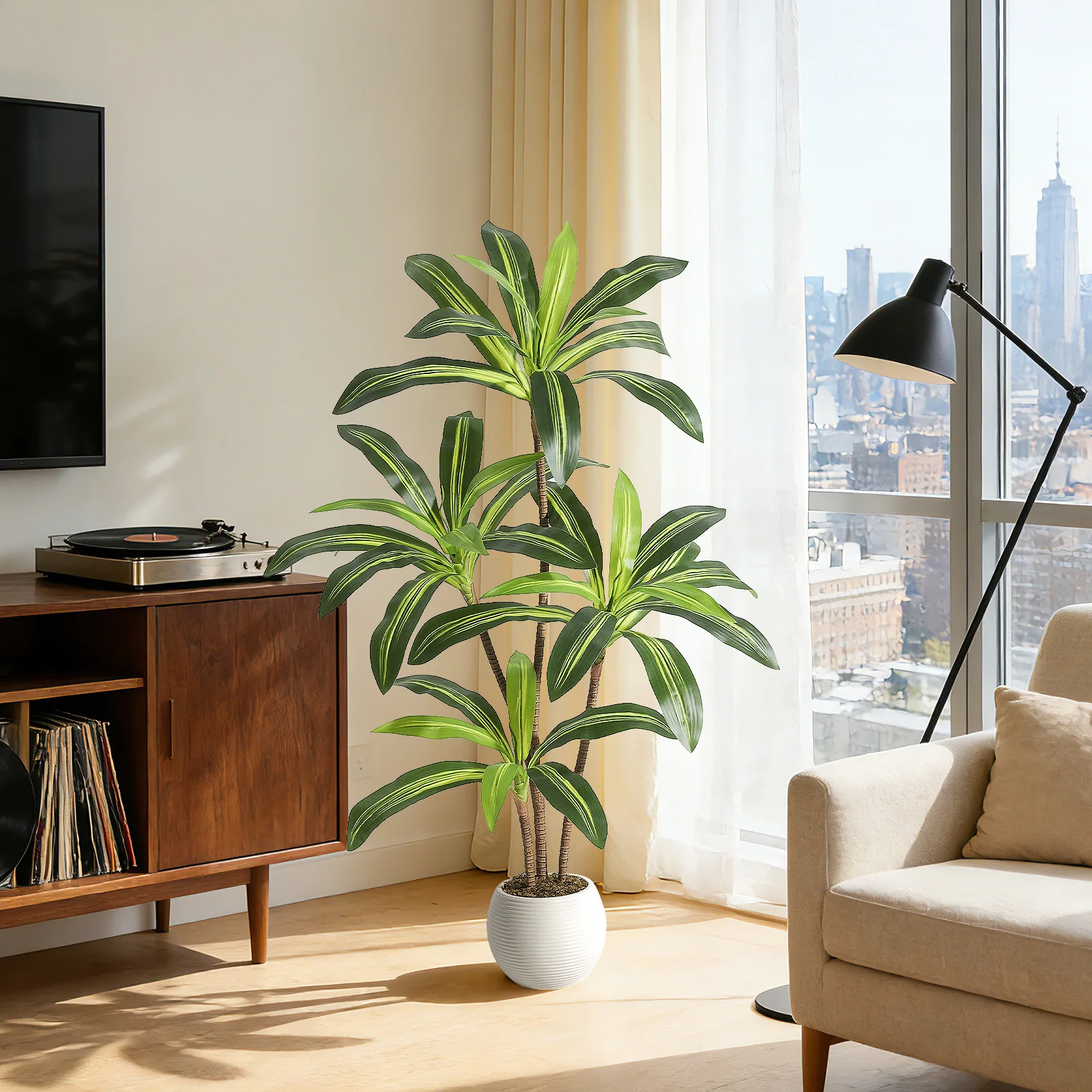 120/150/180 cm Künstlicher Dracaena-Baum, Künstlicher Yucca-Baum, Künstliche Tropische Bodenpflanze im Topf, Künstliche Zimmerpflanzen – Detail 3