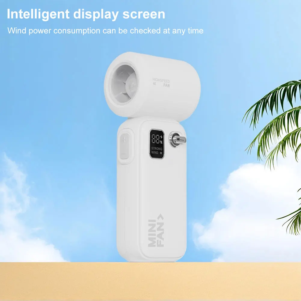 High Speed Fan LED Display Handheld Turbo Fan Rechargeable Electric Cooling Fan Mini Personal Fan for Outdoor Travel