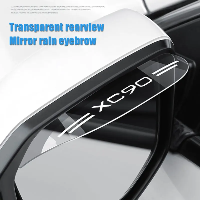 2PCS Car Rear View Mirror Rain Eyebrows, Rainproof Auto Side Mirror Guard,  Waterproof PVC Vehicle Rearview Mirror Rain Visor Smoke Cover, Car