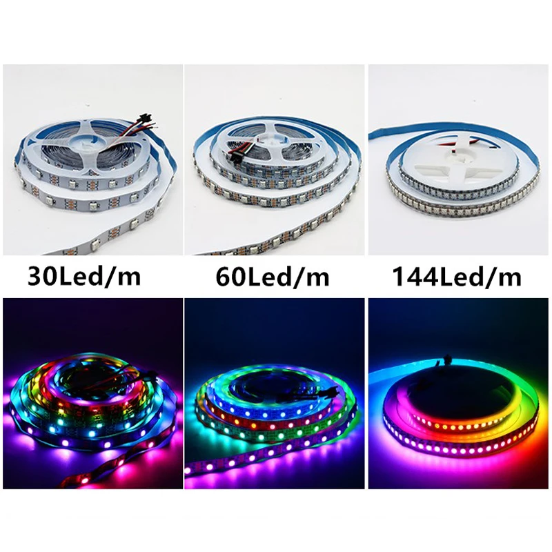 Striscia LED Smart IC RGB 5V DC - 14,4W/m - IP20 - 60 LED/m - Larghezza - Foto 9