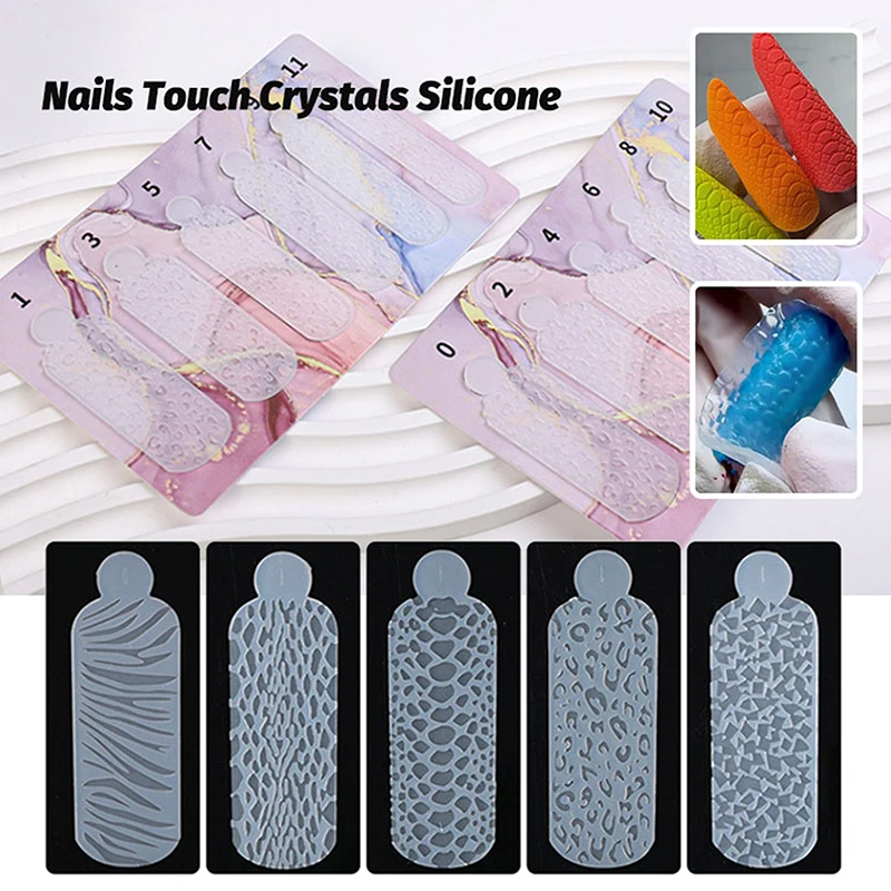 

60Pcs Dual Forms Nails Touch Crystals Silicone Molds Forms For Creating Relief Design On Nails Reusable Silicone Forms Universal