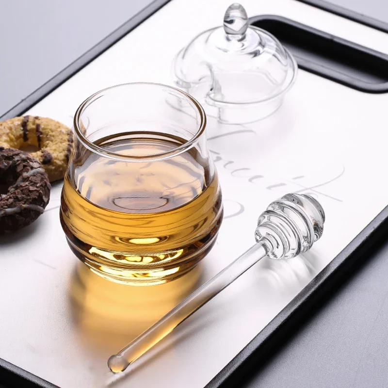 

Long Handle Wholesale Creative Reusable Coffee Jam Food Grade Heat-resistant Glass Honey Stir Sticks 15cm 1pcs