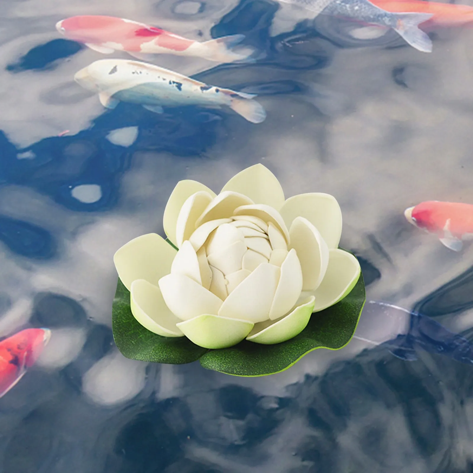 Water Lily Canopy Pond Fish Pond Floating Decoration Props Living Room Fish Tank Artificial Flowers Outdoor Hanging