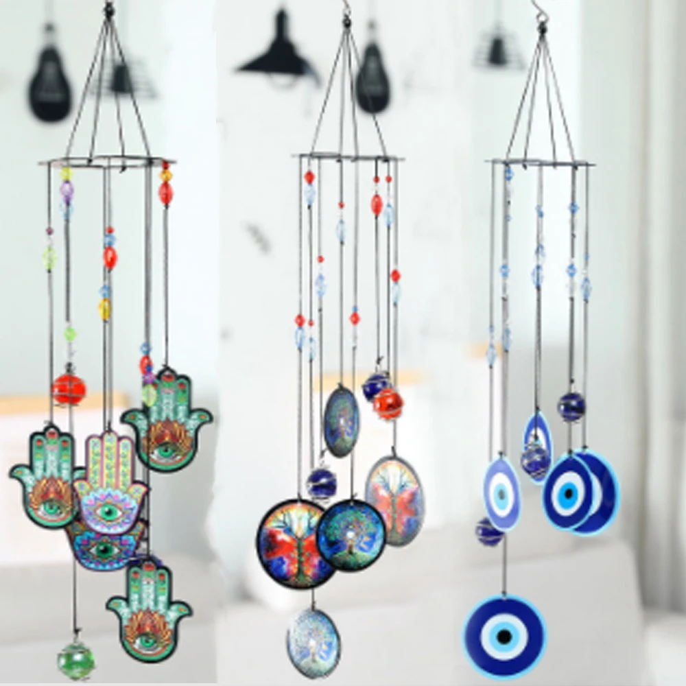 

Mandala Windbell Hanging Home Decor Stainless Steel Wind Chime Garden Decoration Outdoor Pendant Wind Spinner Sublimation Set
