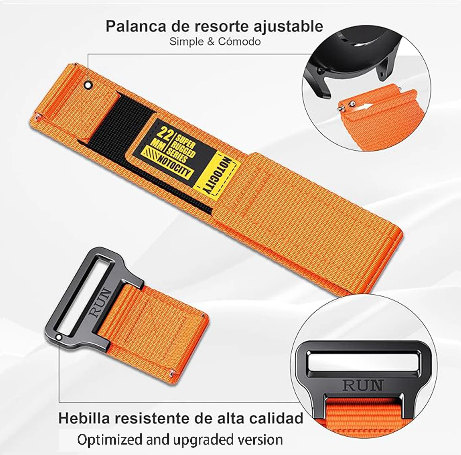 Versatile Nylon Smartwatch Band - 22mm Width