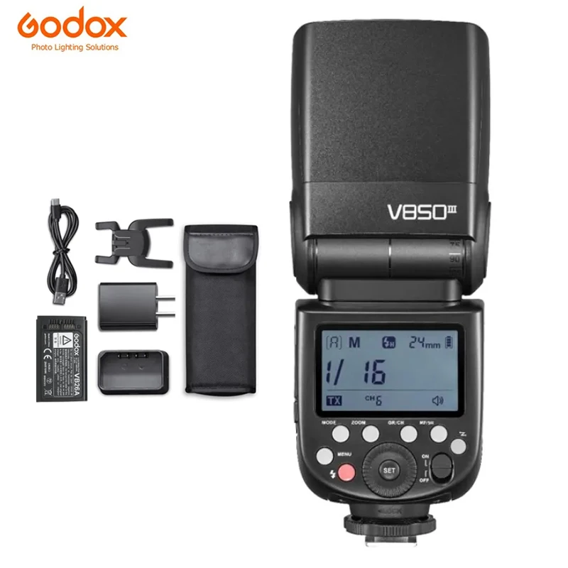 Godox V850Iii 76W 2.4G Gn60 Wireless X System Li-Ion Batteria Speedlite Per Canon Nikon Sony Pentax Olympus Opzionale X2T Trigger