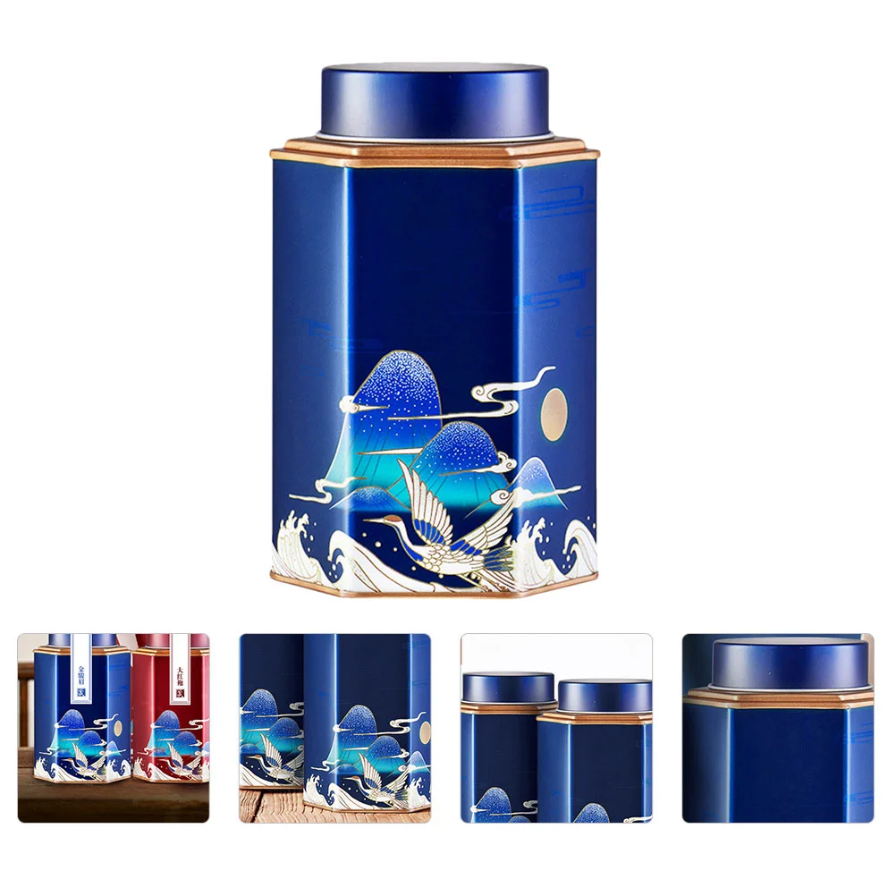 

Food Containers Tea Tin Can Storage Jar Decorative Sugar Bowl Canister Tinplate Household