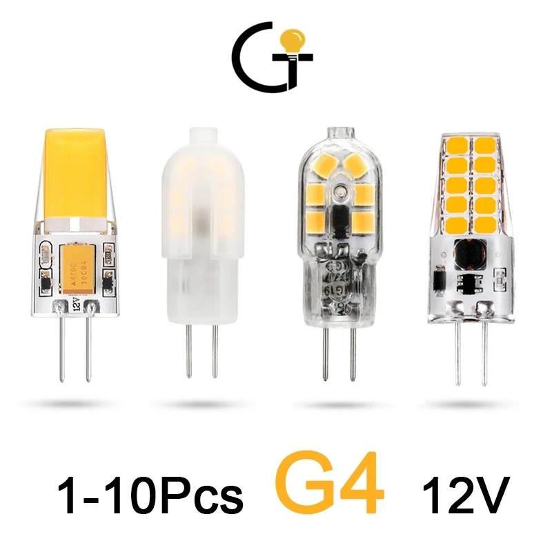 1-10PCS LED plug-in G4 Small volume AC/DC12V COB warm white light for crystal mirror headlight Replace the 20W halogen lamp