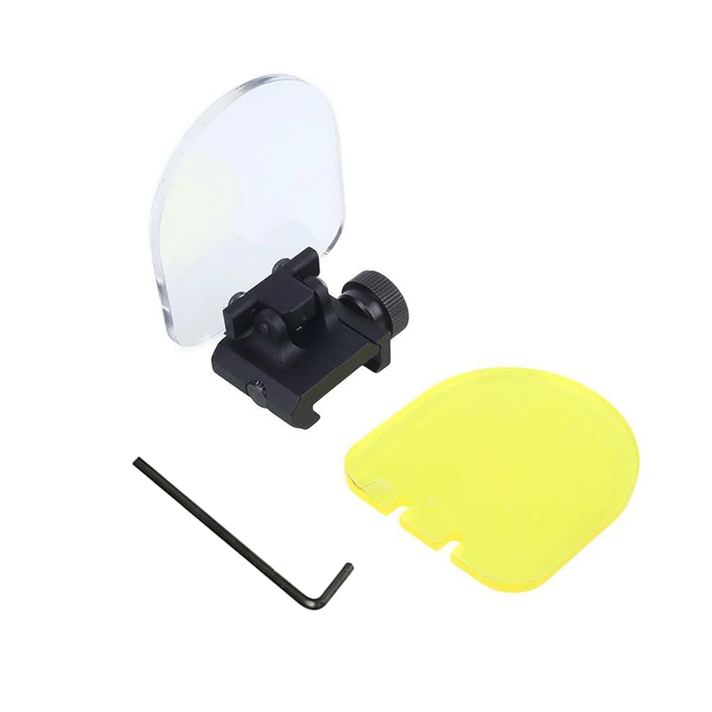 Red Dot Sight Rifle Lens Protector Riflescope Transparent Bulletproof Lens Protector Red Green Dot Sight Lens Cover Foldable Rifle Airsoft Scope Shield Rail Mount