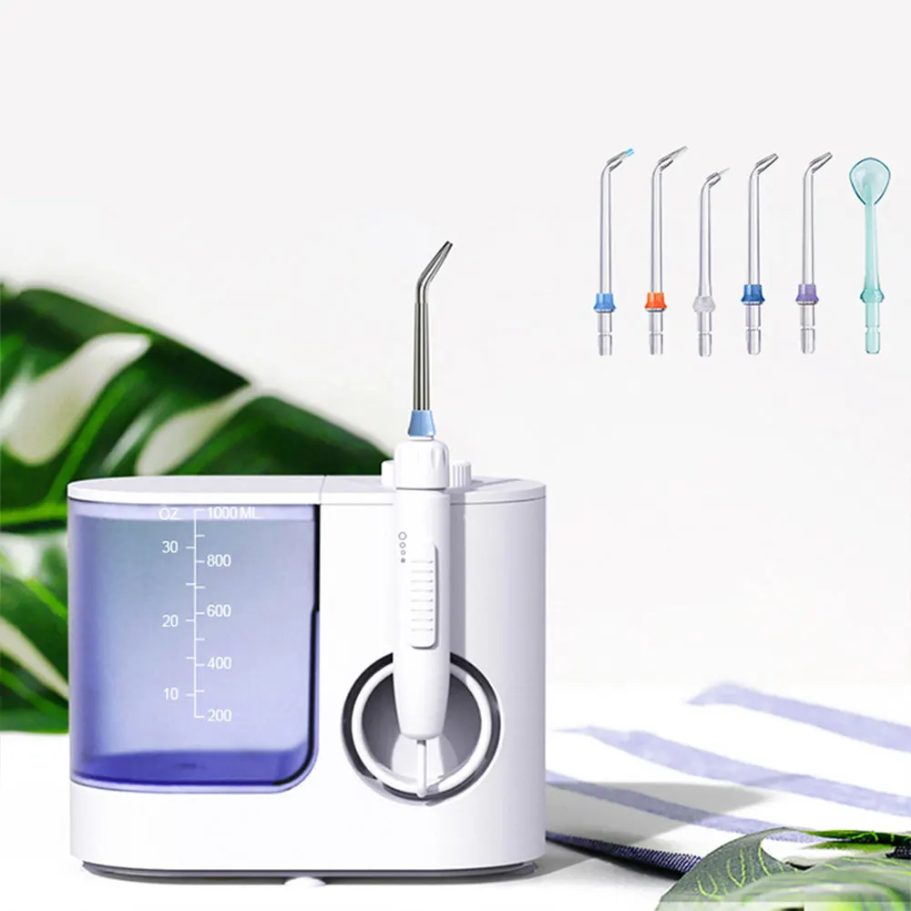 

Portable Electric Water Dental Flosser Oral Irrigator Teeth Cleaning Whitening 7 Tips Nozzles 1000ML Capacity