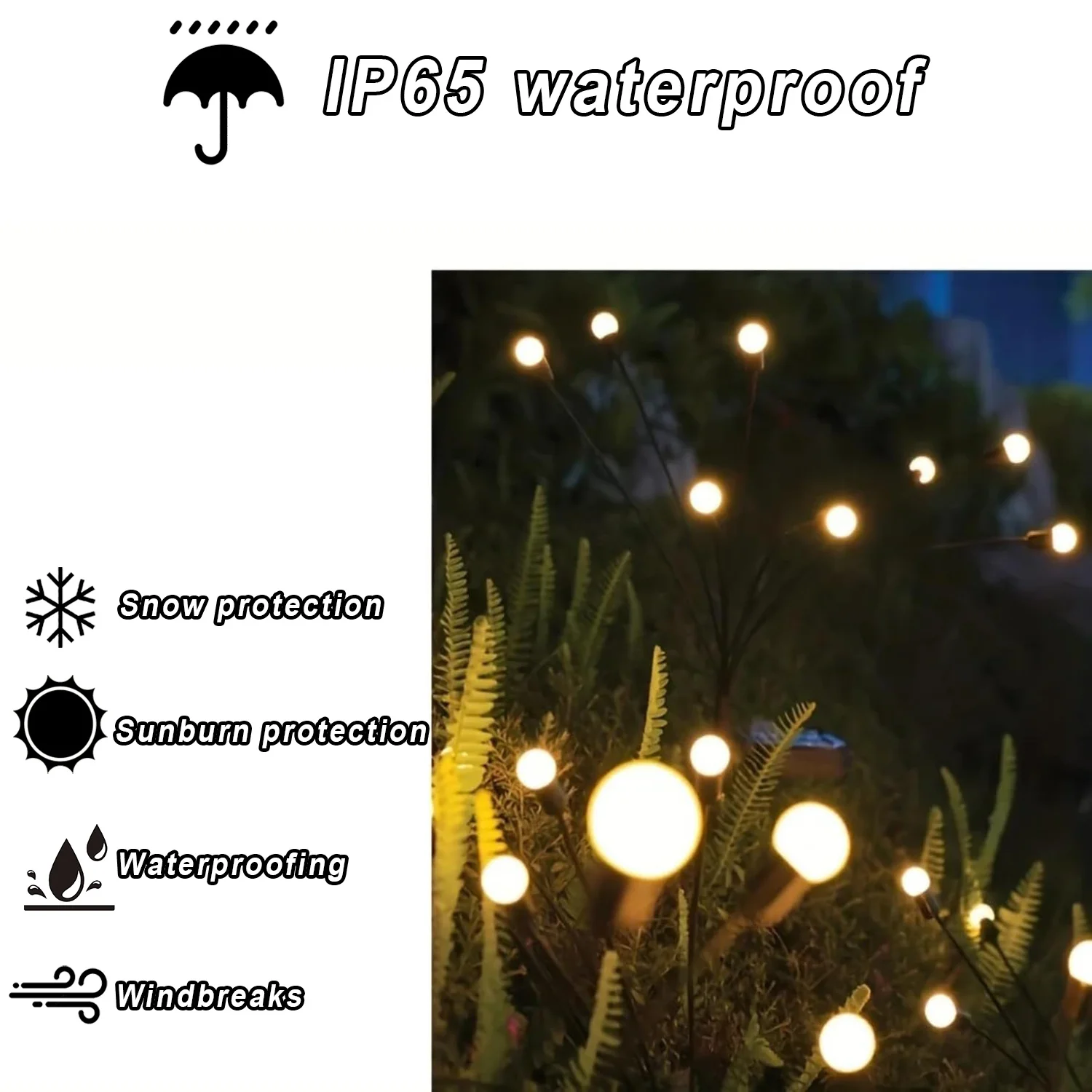 6/8/10 LED Solar Firefly Lights Waterproof Outdoor Swing Garden Lamp Flexible Wire Light for Yard Patio Christmas New Year Decor