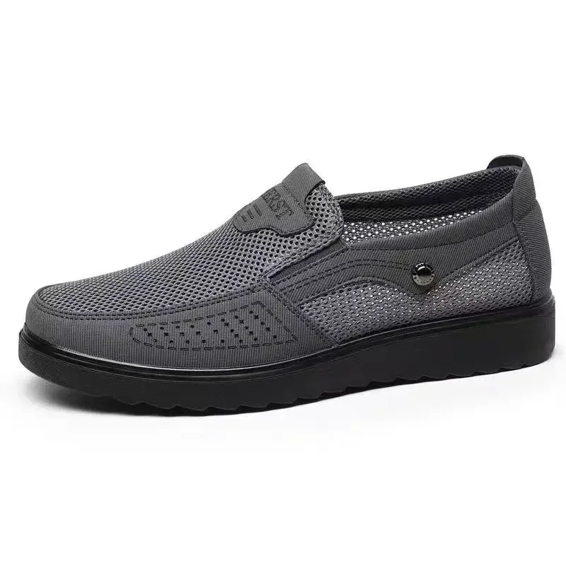 Summer men's mesh shoes thin breathable soft sole middle-aged and elderly father shoes mesh surface large size casual men's 5