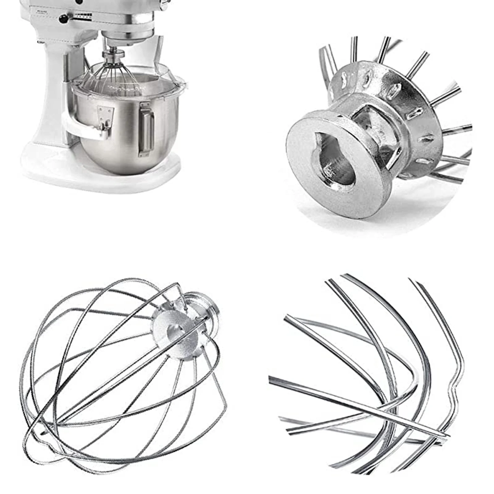 3pcs Mixer Replacement Set Flat Beater K45WW Wire Whip Dough Hook Mixer Accessories for K5SS KP50 KPM5 KSMC5 5