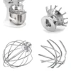 3pcs Mixer Replacement Set Flat Beater K45WW Wire Whip Dough Hook Mixer Accessories for K5SS KP50 KPM5 KSMC5 5