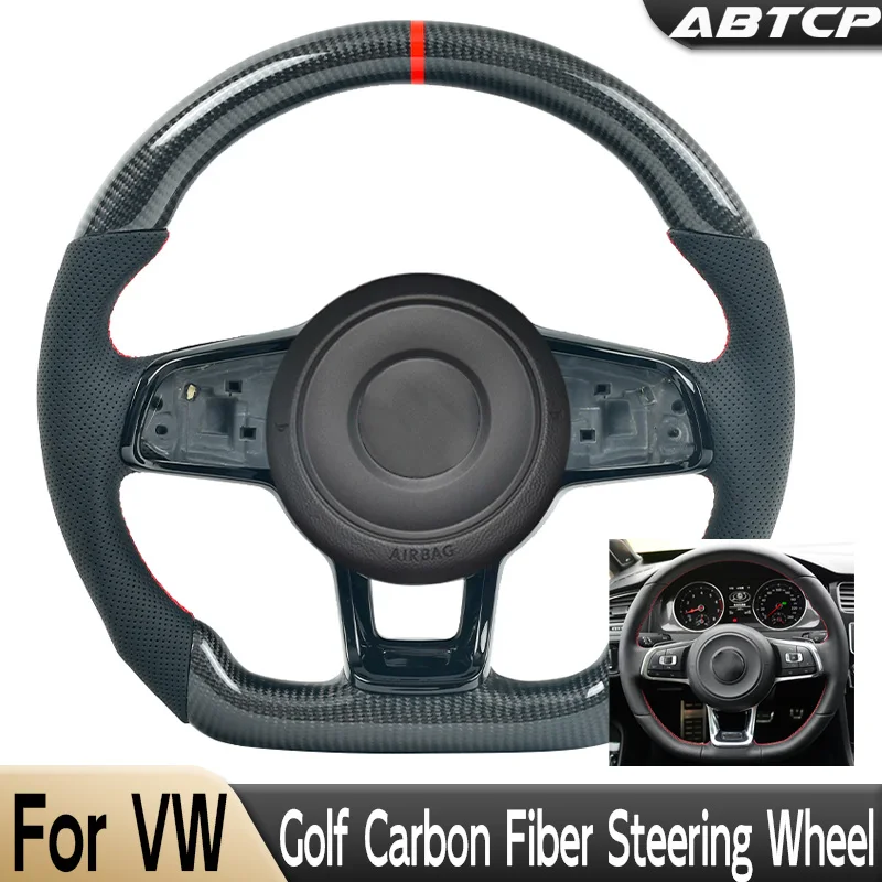 

Carbon Fiber Customized Steering Wheel Fit For Volkswagen VW Golf Golf R GTI MK7 MK5 MK6 MK1 LED Car wheel